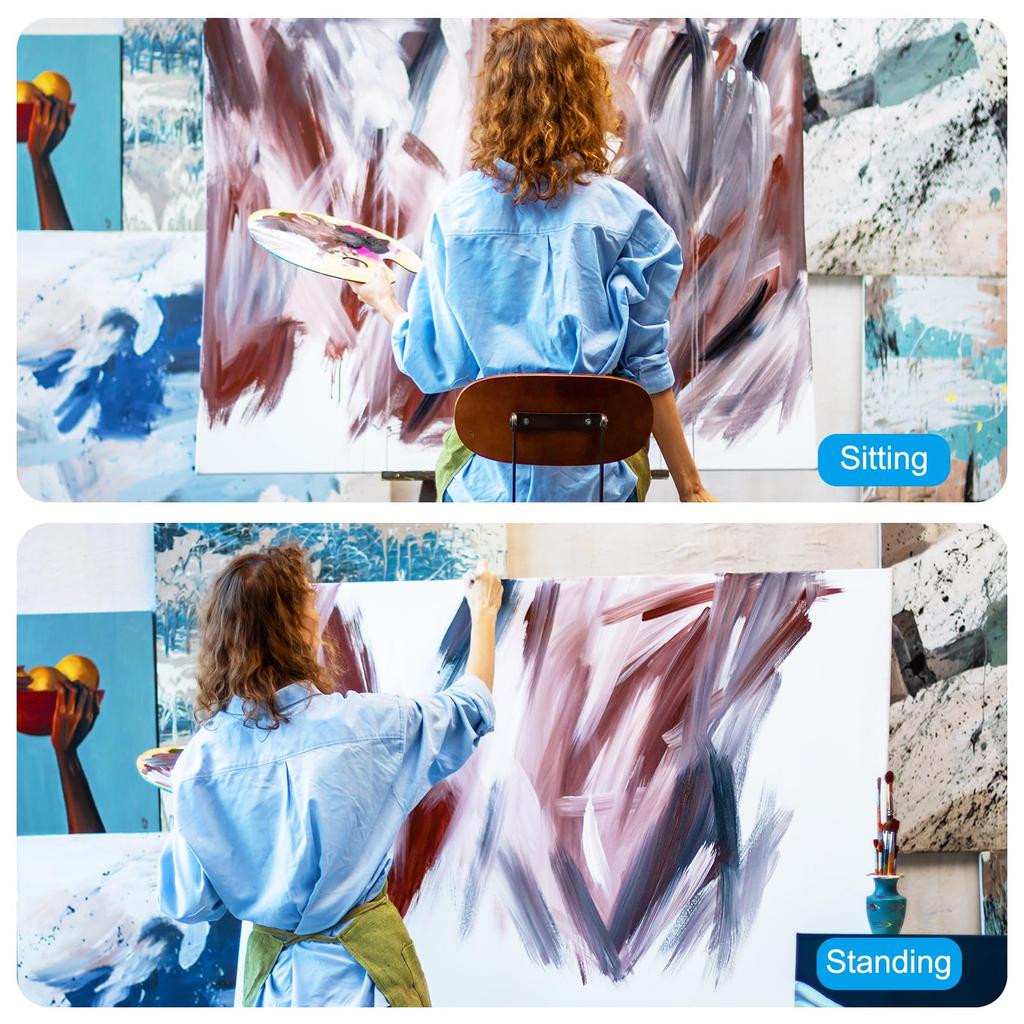 PATIKIL Painting Easel Stand, 17" to 66" Adjustable Aluminum Metal Tripod Artist Display Easel for Table/Flow Painting, with Portable Bag, Black