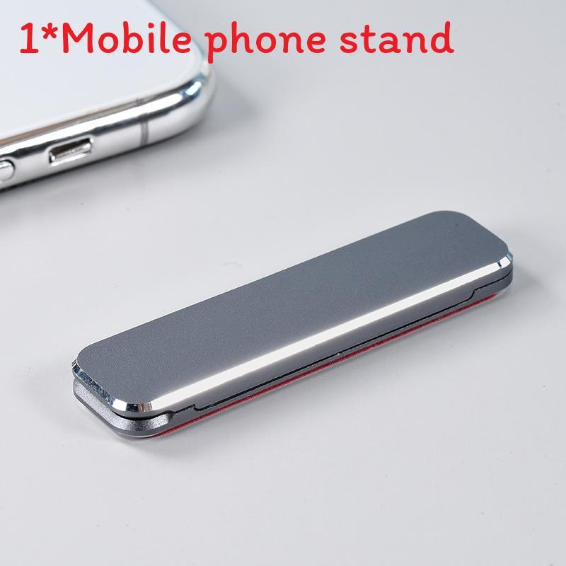 Aluminum Alloy Mini Portable Phone Stand With Sticky Back Support For Travel And Office Use