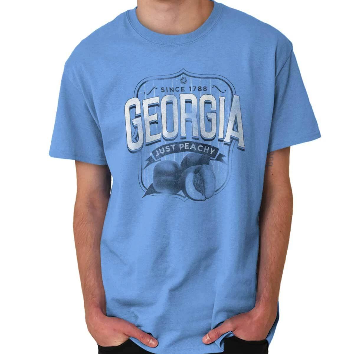 Georgia Just Peachy GA Southern Souvenir Gift Womens or Mens Crewneck T Shirt Te XS