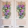 Yellow Sunflowers Wreath Realistic Artificial Sunflowers Wreath Spring Summer Wreath with Leaves for Front Door Decor