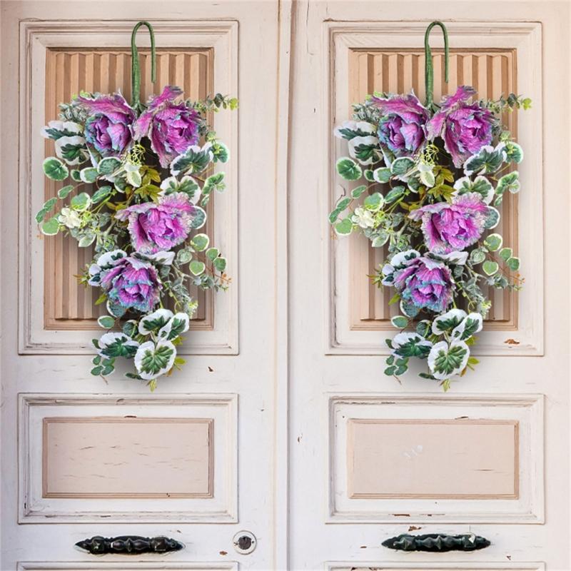 Yellow Sunflowers Wreath Realistic Artificial Sunflowers Wreath Spring Summer Wreath with Leaves for Front Door Decor