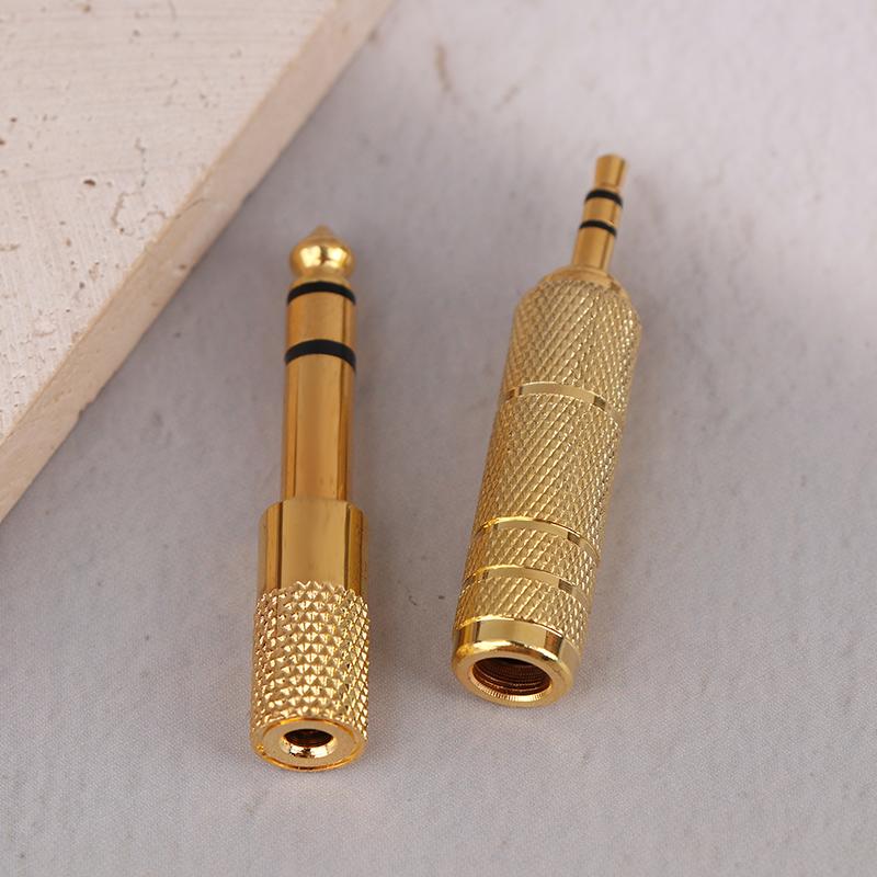 2Pcs/Set 6.5Mm To 3.5Mm And 3.5Mm To 6.5Mm Audio Adapter For Headphone Amplifier Audio Adapter Microphone 6.3 3.5 Mm Converter