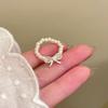 2pcs/set Silver Color Rings Double Hollowed-Out Imitation Pearl Adjustable Ring Women Fashion Light Luxury Party Jewelry