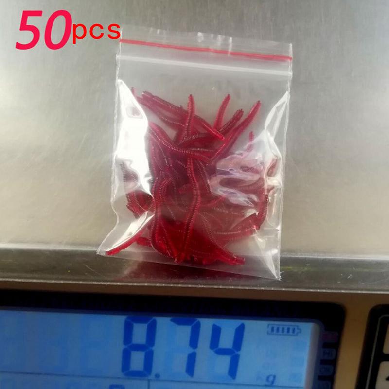 50 ks Simulace Žížaly Červů 35 mm Umělé Rybářské Návnady Náčiní Měkké Návnady