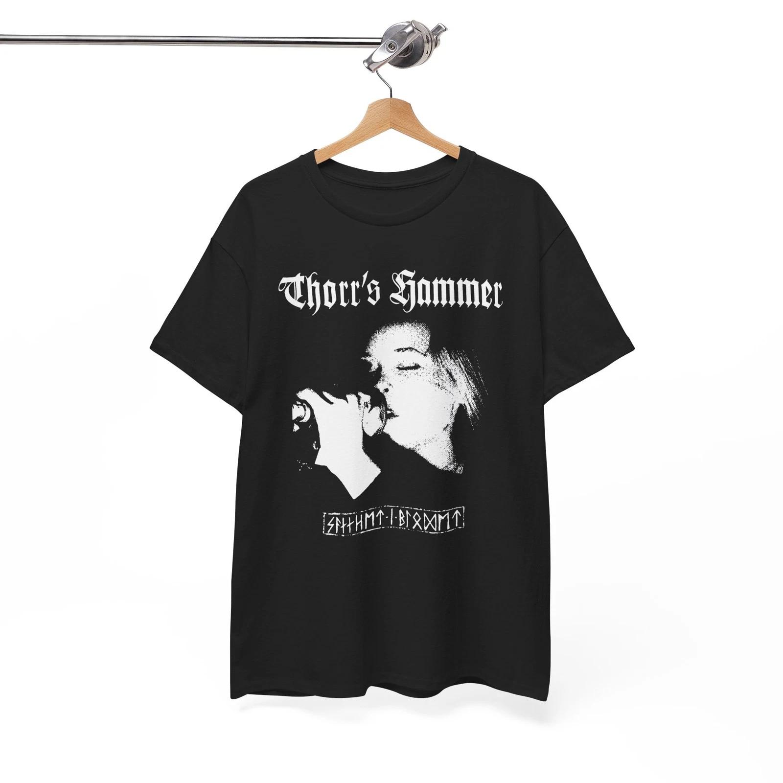 

Thorrs Hammer T-Shirt Doom Metal Black Metal Runes Agalloch Greg Anderson Tee 4XL