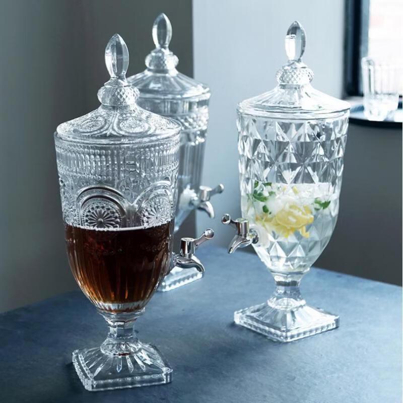 

Vintage Crystal Glass Juice Dispenser