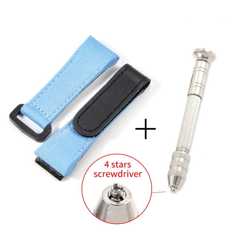 For Richard Mille Nylon Canvas 25mm 4 Stars Screwdriver Anti-Allergy Watchbands RM50 53 Series Replace Convenient Watch Strap