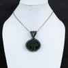 Double Tree Of Life Malachite Gemstone Copper Wire Wrap Beauteous Handmade Jewelry Pendant For Her
