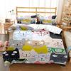 Cute Cat Comfortable Duvet Quilt Cover Pillowcase Bedding Set Children Bedroom Decoration Home Textile