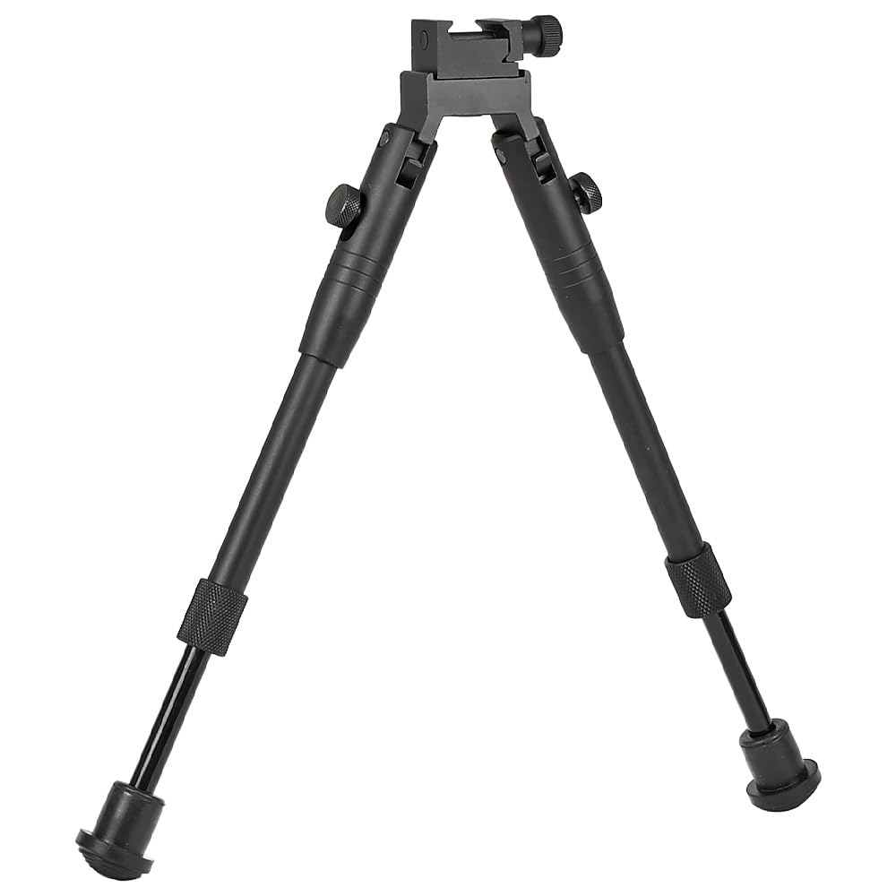 Ryohin Buhin E&C Folding Tactical Bipod with Telescopic 20mm Rail, Aluminum, Black