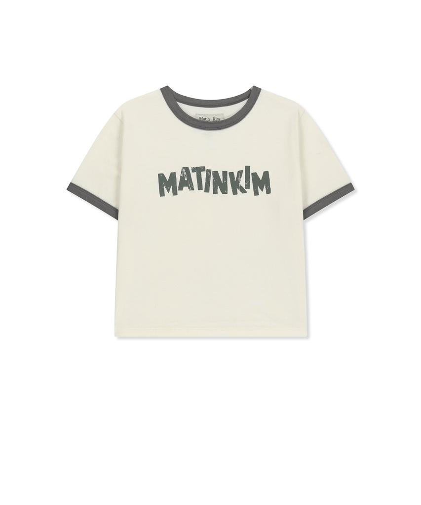Mattengkim Matin Logo Ringer Crop Top In Cream