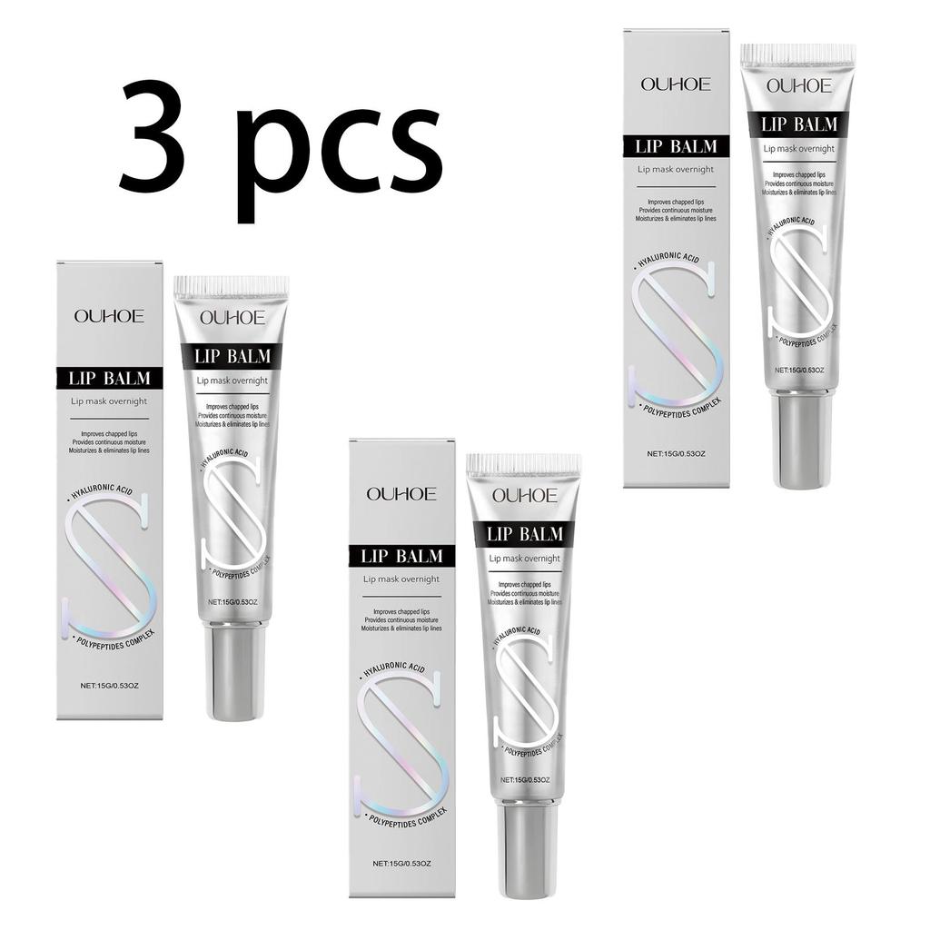OUHOE Moisturizing Lip Balm with Hyaluronic Acid Peptides for Long-lasting Hydration, Improves Lip Lines, Suitable for Lips 15g