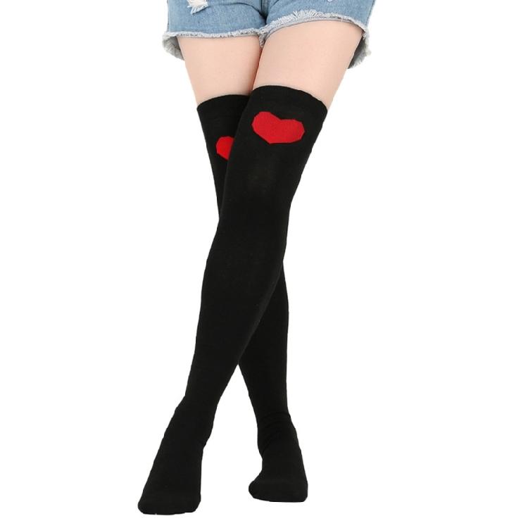 Valentines Day Over Knee Thigh High Stocking Cute Lip Heart Pattern Long Socks