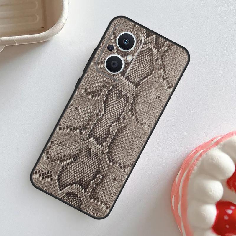 Snake Skin Texture Case For OPPO Reno 7 8 6 5 4 Lite 8T 4Z 5Z 11 F 10 Pro OPPO Find X6 X5 Pro X2 X3 Neo Cover
