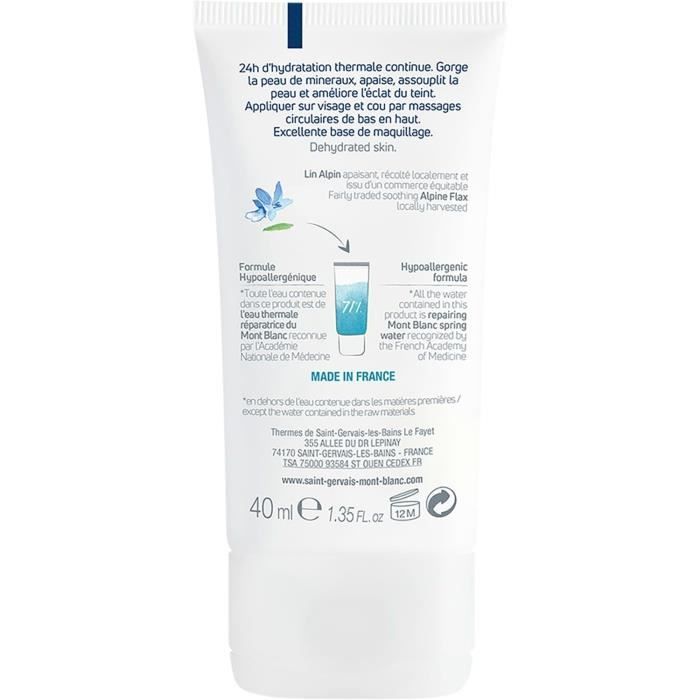 Soin Essentiel Hydratant 24H Mont Blanc SAINT GERVAIS - 40 Ml - Peaux Déshydratées, Sensibles, Normales À Sèches