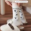 2024 Autumn/Winter Flocked Sheep Cotton Socks - Japanese Academy Style Mid-Calf Cartoon Student Socks for Women