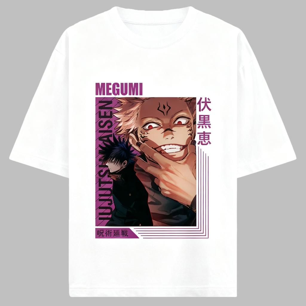 Jujutsu Kaisen Anime Fushiguro Megumi Printing Cotton Tshirt Men and Women Harajuku Fashion Summer Anime Peripheral Clothing