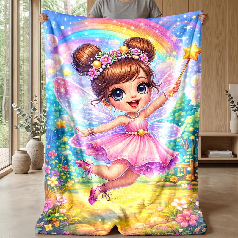 Fairy with Magic Wand Theme blanket Lightweight Warm Flannel Blanket Decorative Throw Blanket for Home Decoration