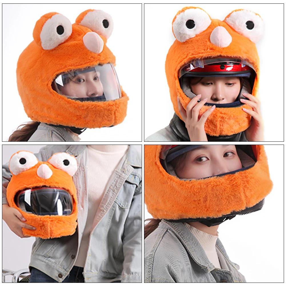 Motorcycle Helmet Covers Funny Cartoon Plush Helmet Protective Cover Helmet Full Face Covers for Personalized Helmets Party