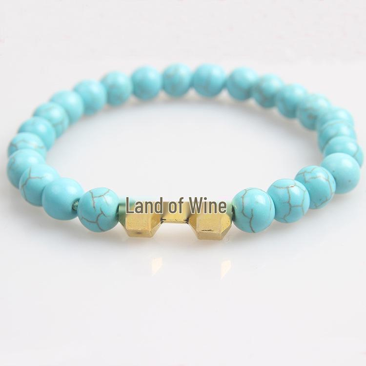 Volcanic Stone & Metal Dumbbell Prayer Beads Fashion Bracelet