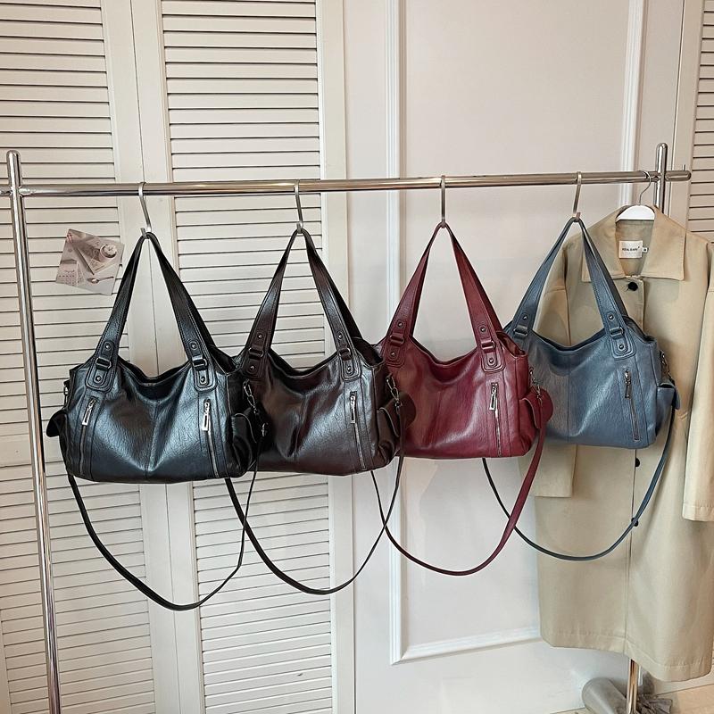 Women's PU Tote Bag Large Capacity Crossbody Bag Shoulder Bag