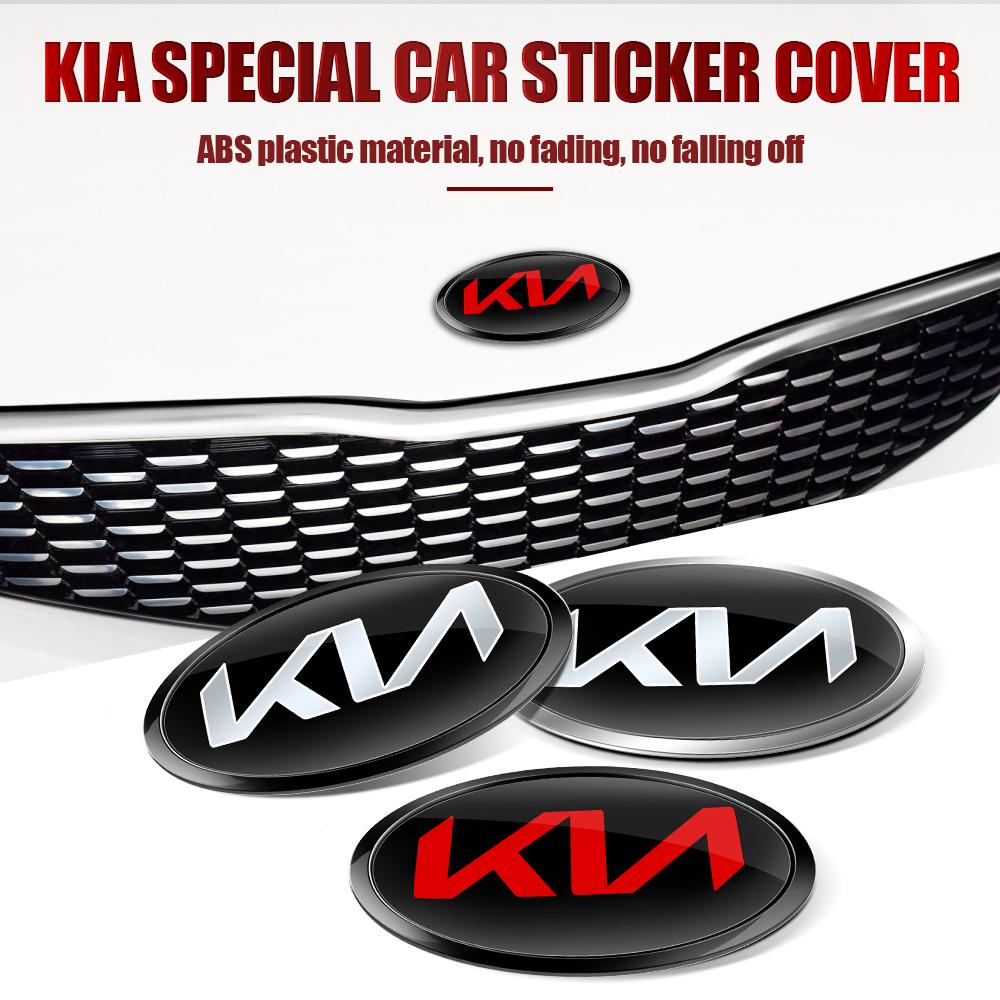 AABIU1 Car Front Hood Emblem Rear Badge Logo Sticker For KIA Sportage Ceed Sorento Cerato Optima Picanto Rio Soul K5 Stonic Niro Forte