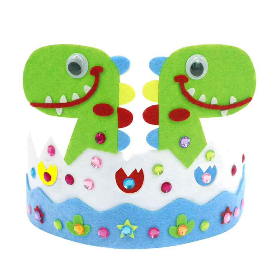 2/4pcs Non woven Crown Birthday Hat DIY Material Handmade Kit Birthday Party Creative Decorative Headwear XJM