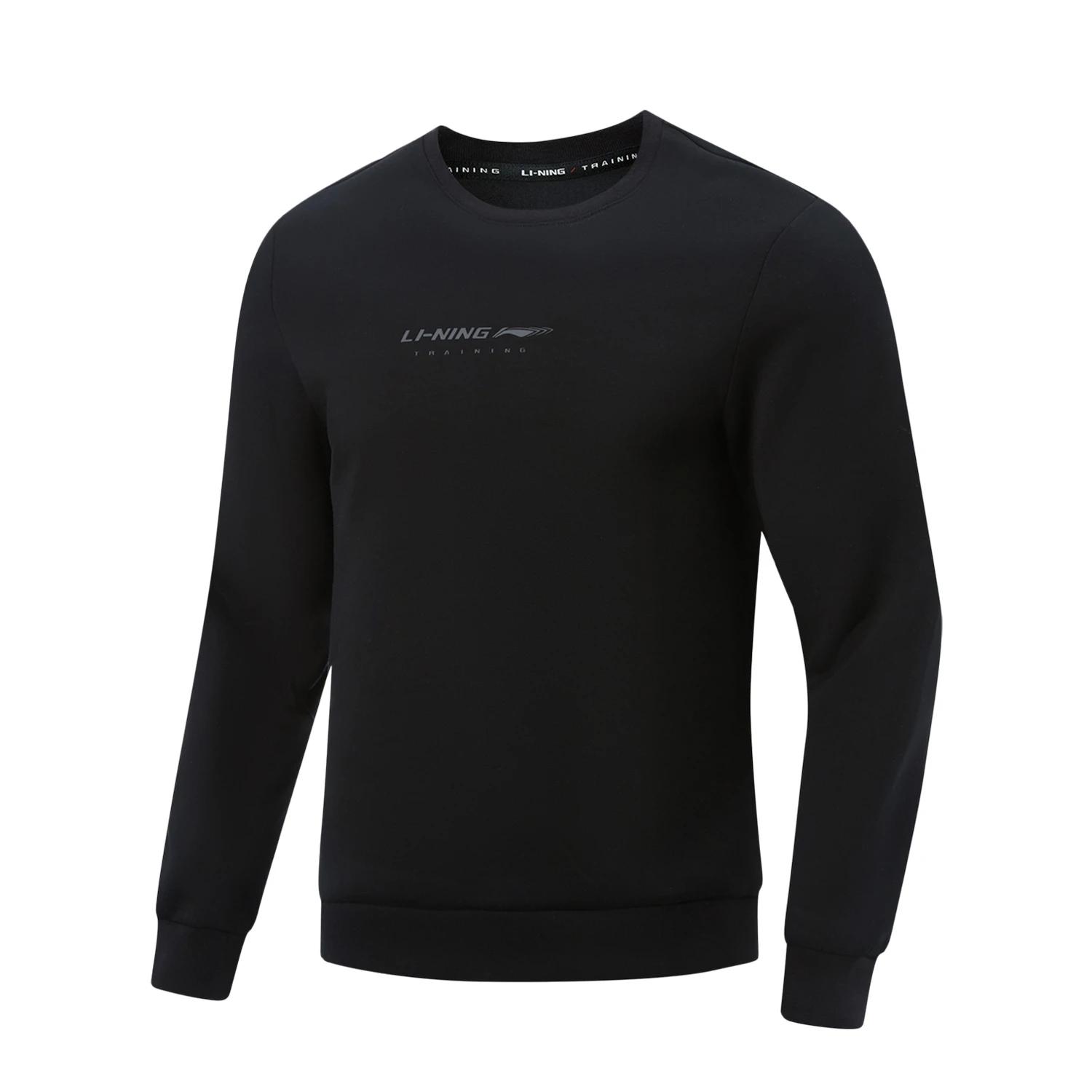 Li-Ning Fitness Series Letter Round Neck Versatile Casual Sweatshirt Men sweatshirt AWDW261-6 M