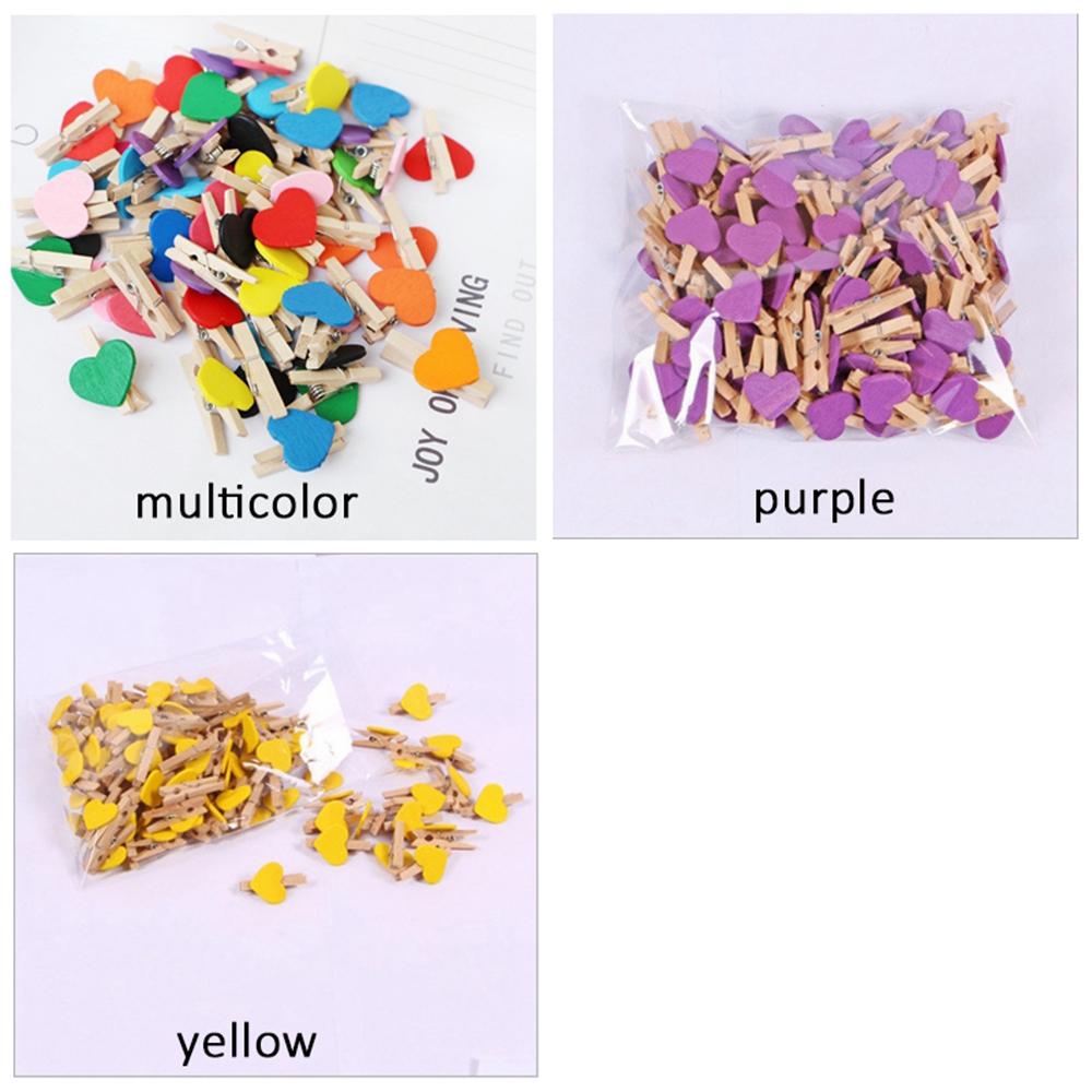 Mini Papers Party Decoration Home Heart Shape Clothes Pegs Clothespins Wood Clips Photo Clip