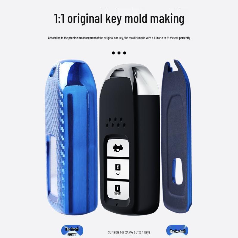 Carbon Fiber Key Shell for Honda Civic, Accord, URV, Breeze, Avancier, CRV, Inspire - Car Decoration Accessory.