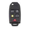 5 Buttons Flip Folding Key Fob Case Protector Car Remote Key Cover Holder Black for Volvo S60 S80 V70 XC70 XC90