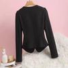 Temperament V-Neck Thin Suit Jacket Women's Long Sleeve Shirts Spring Summer Slim Chic Blazer Coat Office Ladies Top
