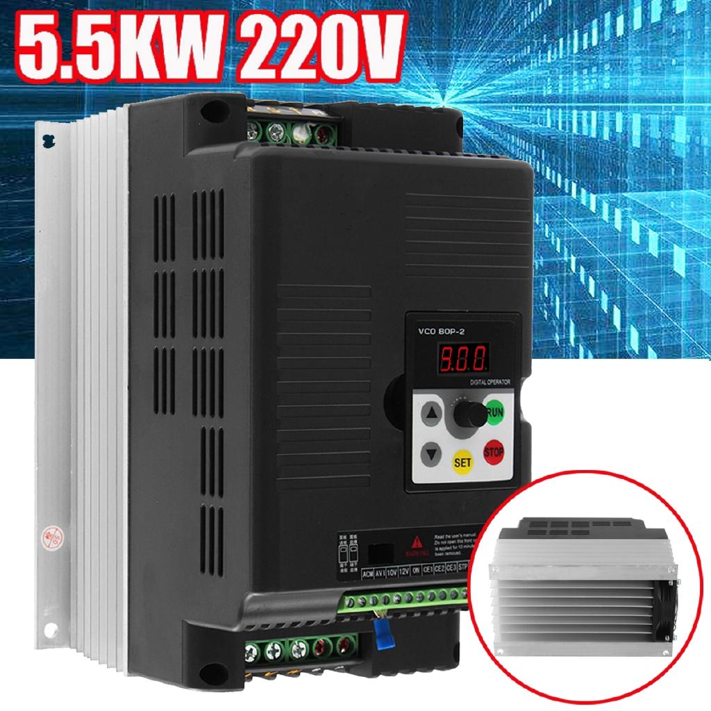 5.5KW 3 Phase Input VFD Triphase Output Motor Speed Control Drive Converter 220V 50Hz-60Hz Frequency Inverter
