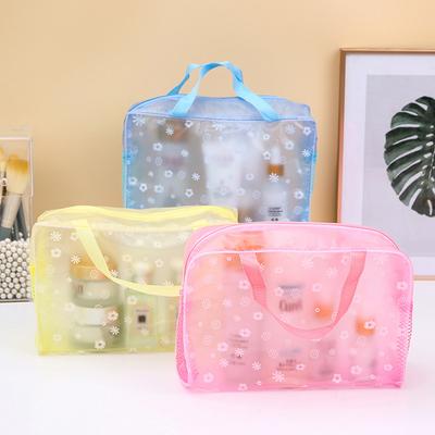 Travel Toiletry Bag Clear View Cosmetic Organizer, Portable Handheld Toiletry Pouch for Outdoor Camping Bathroom Storage
