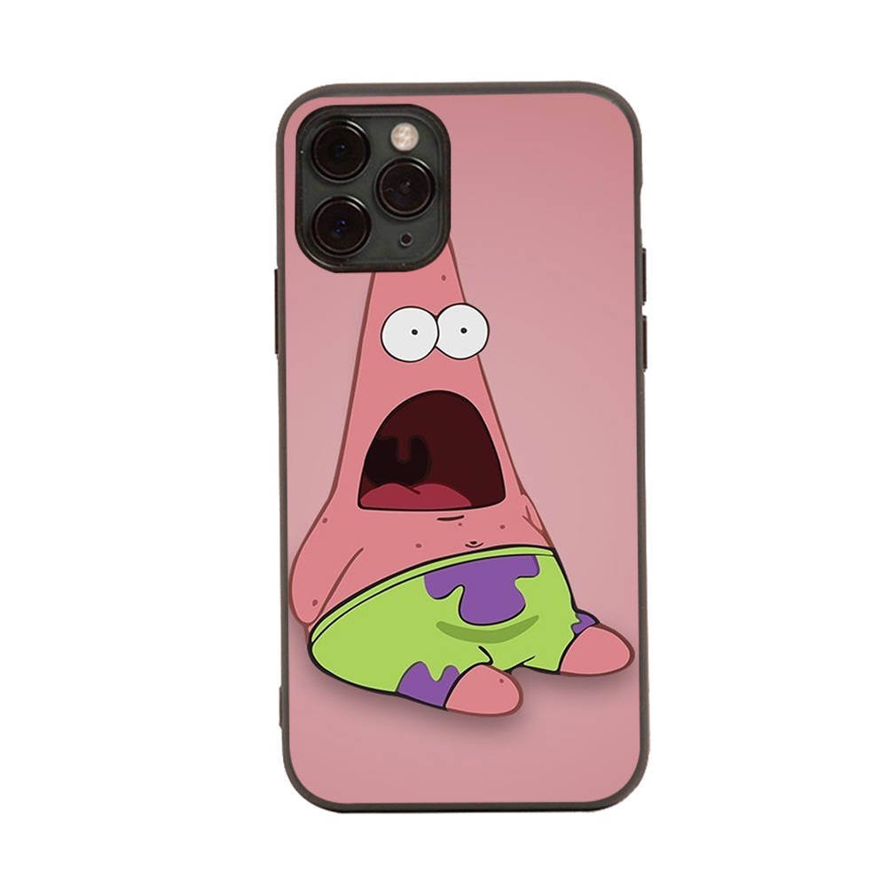 PB5 Patrick Star Black Sofe Case for iPhone 16 15 Plus 14 13 Pro 8 SE XR XS Max P30 Nova 5T Y5P Y6 Y7 Y8P Y9 Realme C30 C33 C31 VIVO Y36 V27