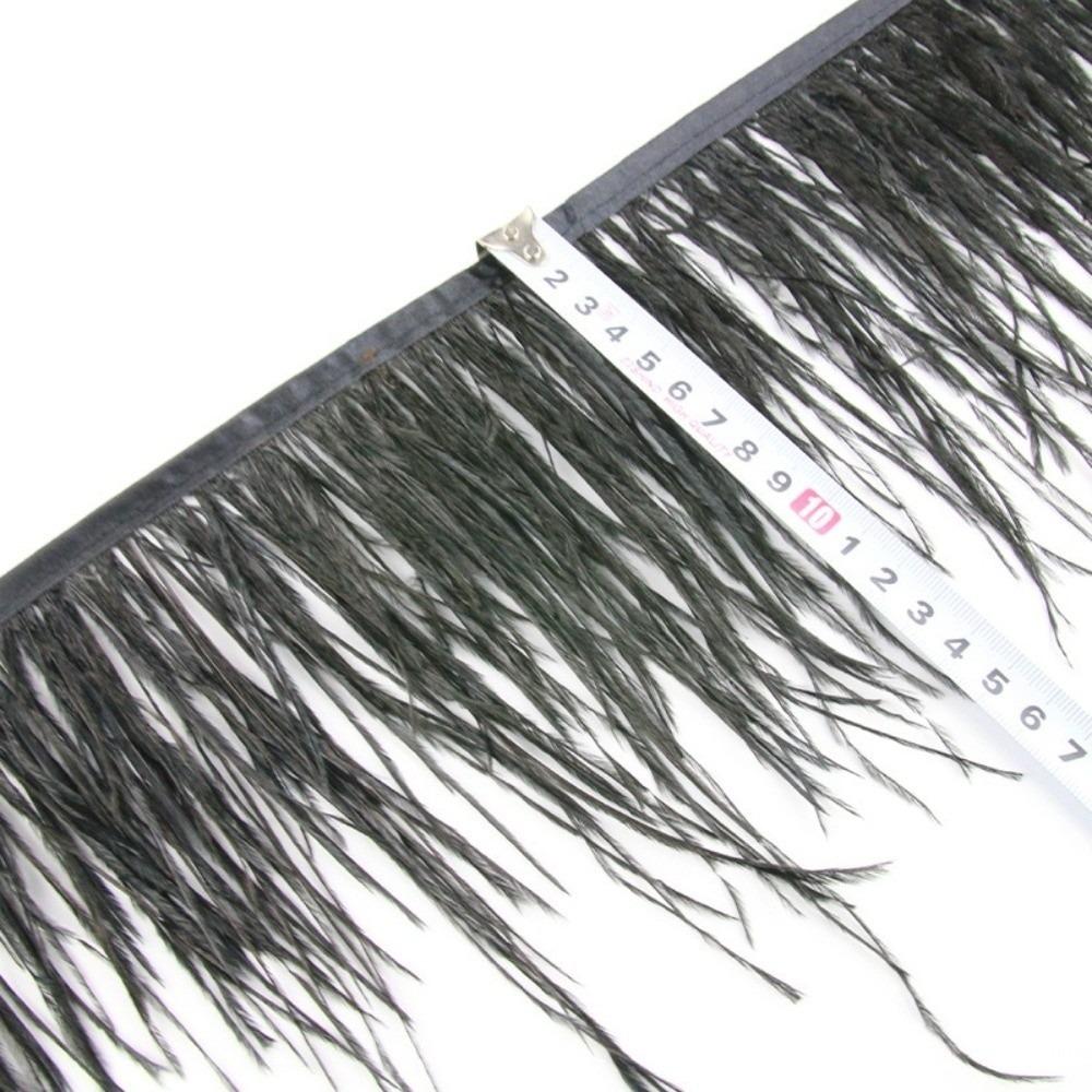 1 Meter Ribbon Tassel Natural Ostrich Feathers Sewing Decoration 10-15cm Wide Apparel Fabric Feather Plumes Ribbon Selvage