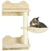 4 Piece Cat Shelf with Scratching Post, Wall-Mounted Cat Tree for Indoor Cat - Beige