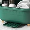 Dish Drying Box Multifunctional Space Saving Dish Drainer with Lid Cover for Kitchen Accessories Green M