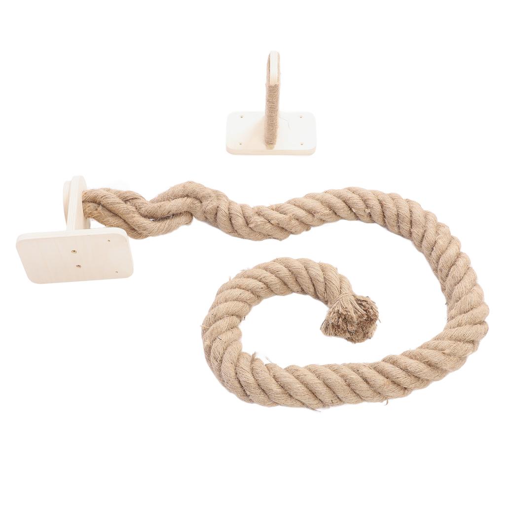 Duvara Monte Edilen İpli Kedi Tırmanma Aparatı Stabil Yapı Çok Fonksiyonlu Etkileşimli Kedi Tırmalama Direği