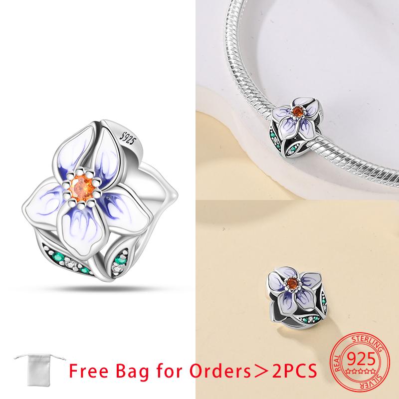 Anniversary Charms Copper Hearts Flower Beads Fit Bracelet Necklace Accessories Bead Jewelry Making Fine Jewelry Gift