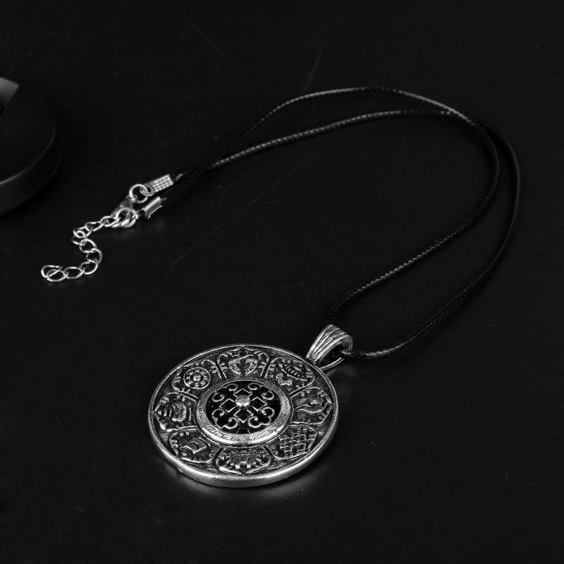 

Мужское ожерелье с подвеской, Персонализированная полая цепочка на ключицу, Аксессуар One Size серебряный