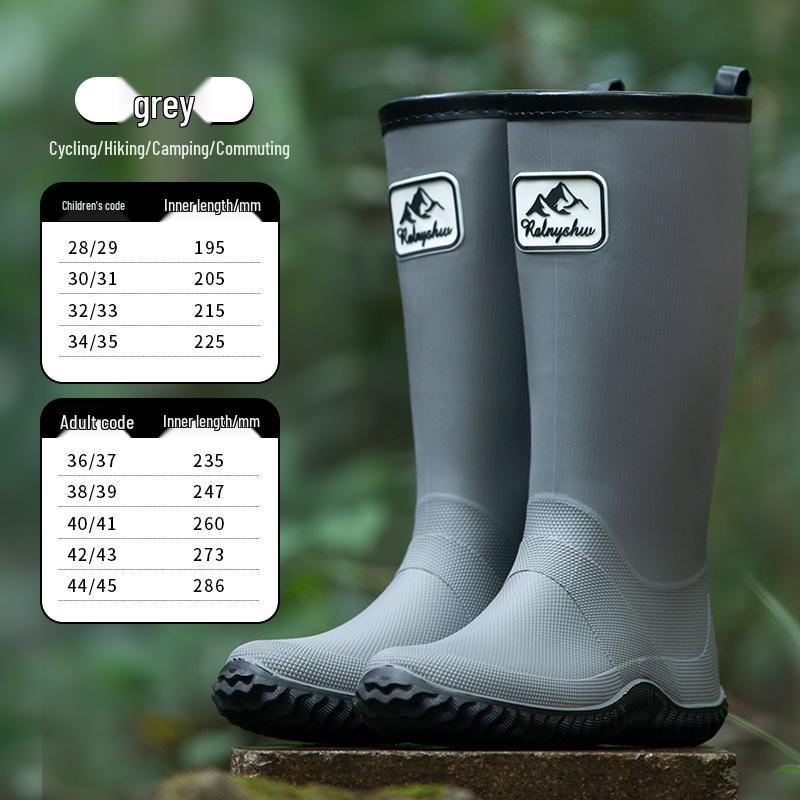 Foldable Waterproof Family Rain Boots - High-Top, Hiking, Camping, and Commuting Shoes for Parent and Child.