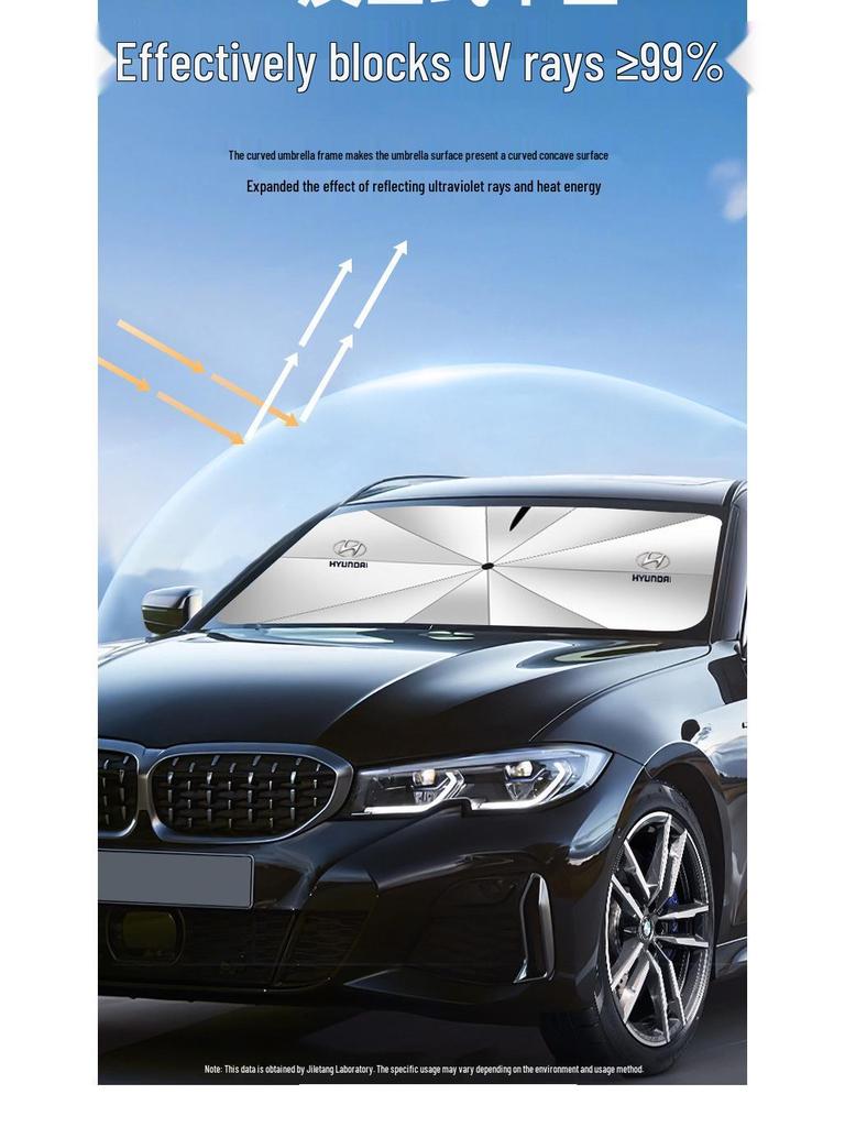 Hyundai Zonnescherm: Warmte-isolerende Voorruithoes voor Elantra, Sonata, Lingdong, ix35, Mistra, Santa Fe, Tucson.