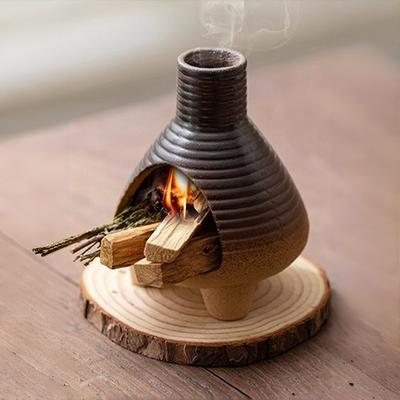 1 pièce Porte-bâtonnets de Santal Saint Brûleur d'Encens en Céramique Salon Cadeau Yoga Encens Brûleur de Sauge Décoration de Maison