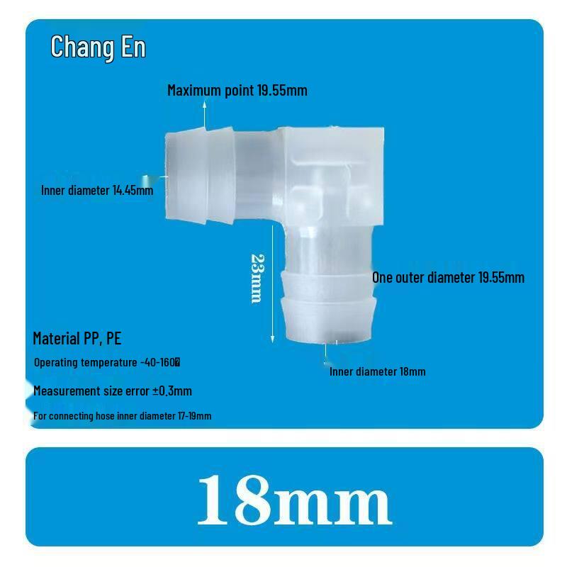 L-Shaped 90° Right Angle Plastic Hose Connector & Reducer