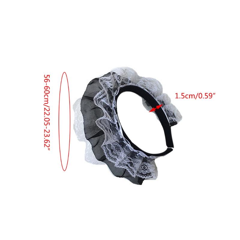 Girls Ruffles Lace Headwear Multilayer Lace Headband Mesh Lace Novelty Headpiece Maid Anime Cosplay Hair Ornaments