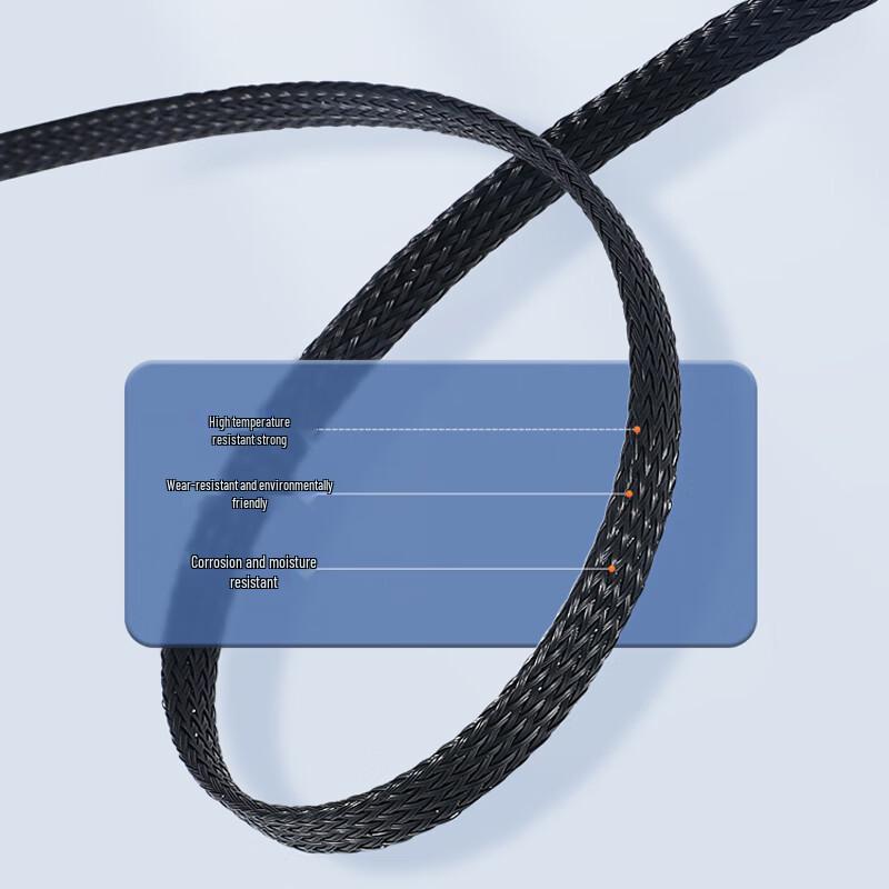 Sanyin Black PET Nylon Braided Cable Management Sleeve