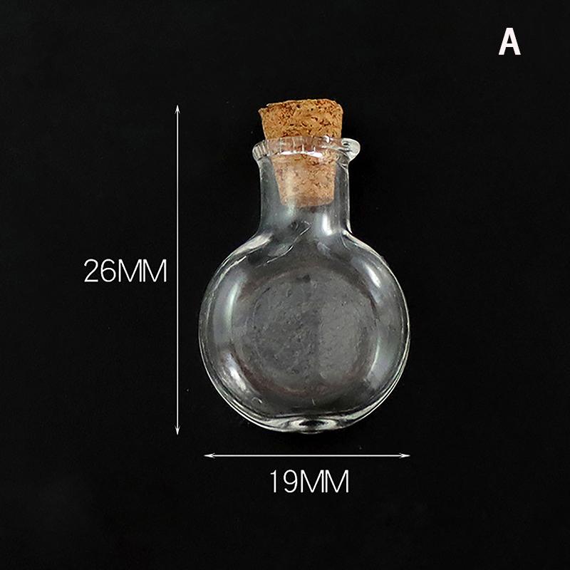 10Pcs Glass Bottles Miniature Bottle Mini Cork Glass Vials Diy Mini Wishing Drifting Bottle Wedding Party Decor Glass Jars