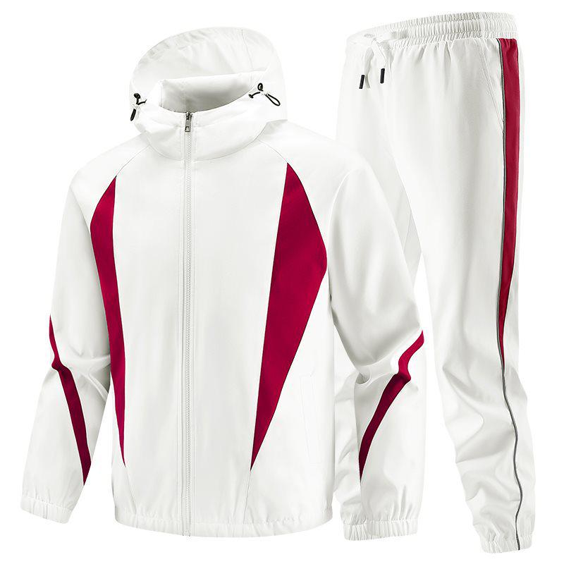 Men's Spring/Autumn Loose-Fit Sports Suit: Stand-Up Collar Jacket & Long Pants Two-Piece Set
