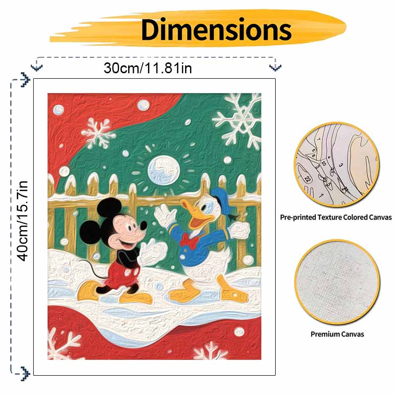 Disney Digital Oil Painting Snow Play Hand Painting Home Decoration Painting